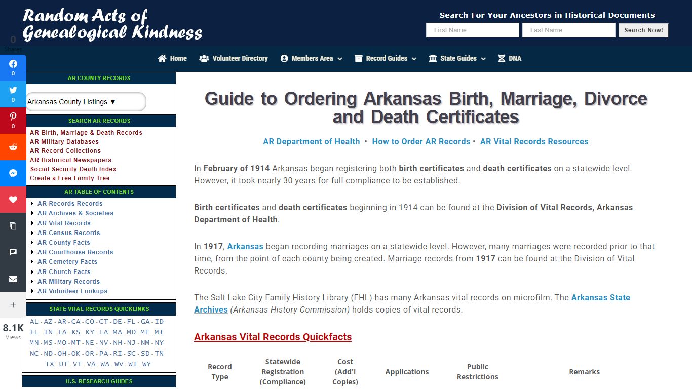 Arkansas Birth Certificates and Death Certificates marriage, death ...